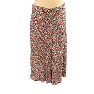 Rails Rosetta Skirt M Oversized Floral Button Front Midi Rayon Viscose Boho